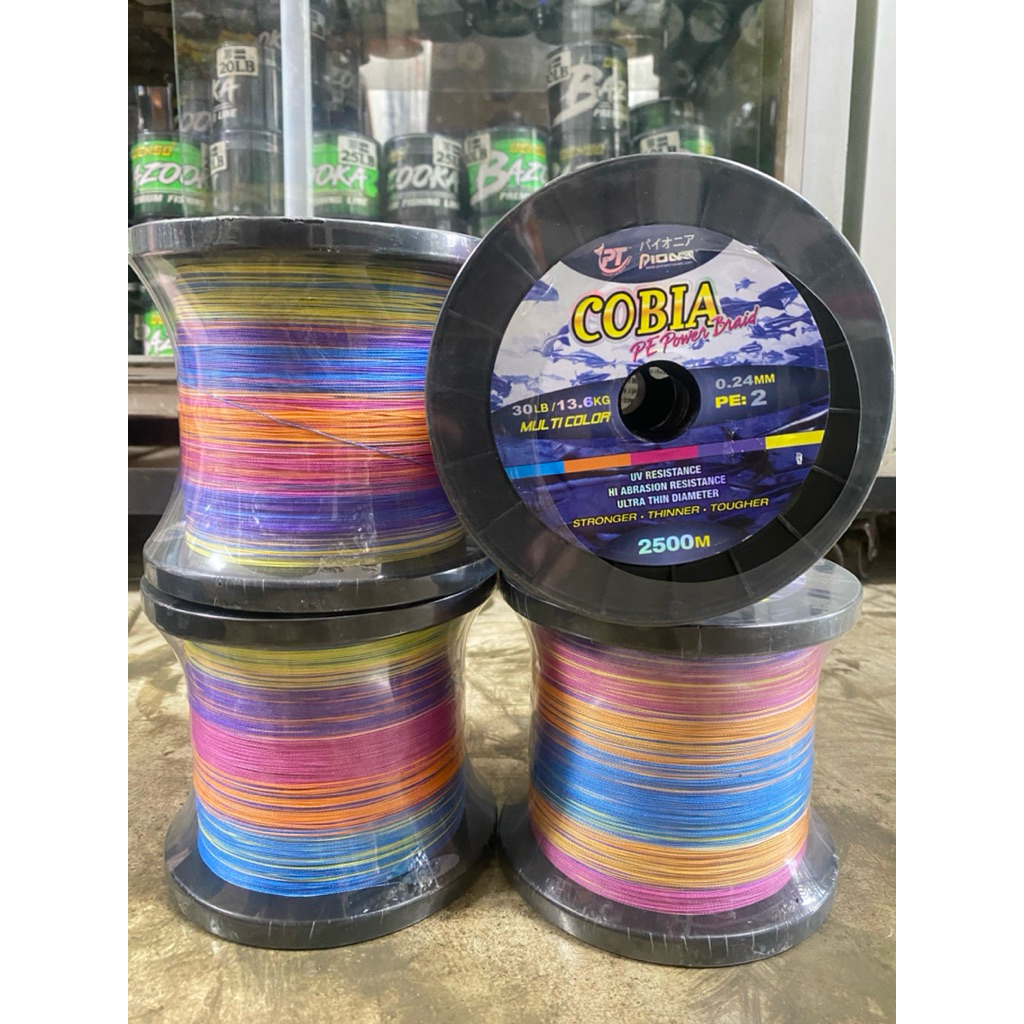 สาย PE pioneer รุ่น COBIA  MULTI COLOR (1ม้วน 2500M)