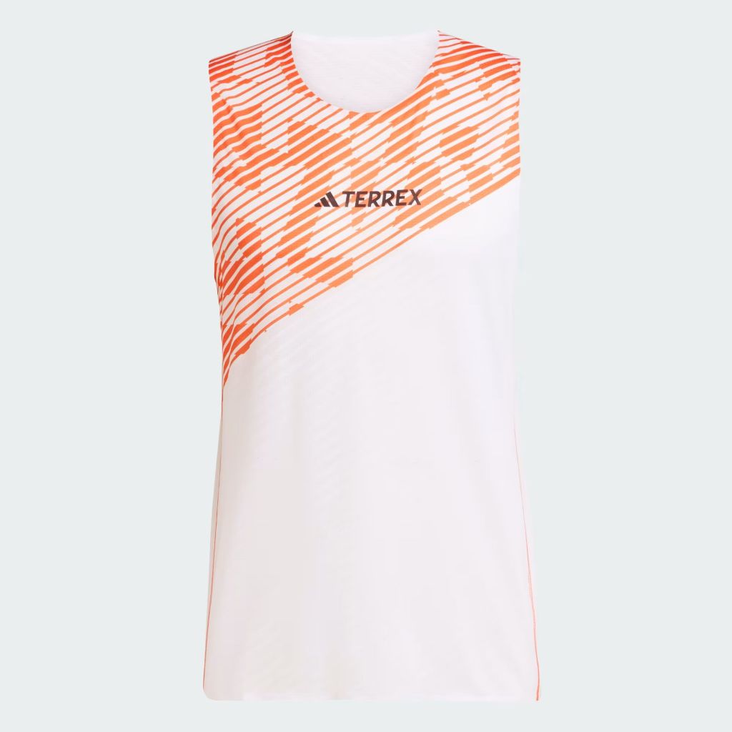เสื้อกล้ามวิ่งผู้ชาย สีขาวลาย Adiads Terrex Techrock Pro JX2831