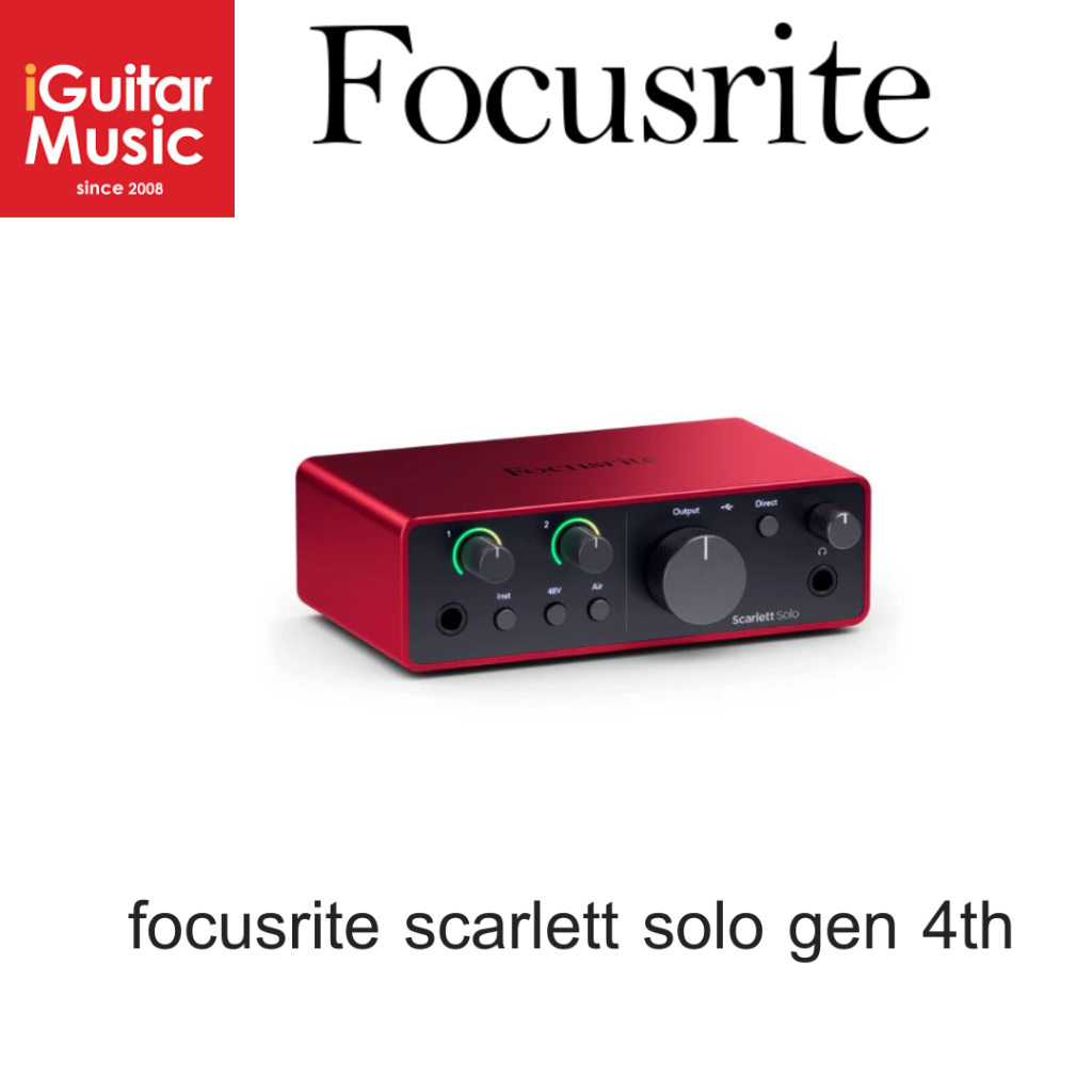 ออดิโอ อินเตอร์เฟส Focusrite Scarlett Solo , 2i2 , soloStudio ,2i2Studio  4th Gen ชุดสตูดิโอ 2-อิน/2
