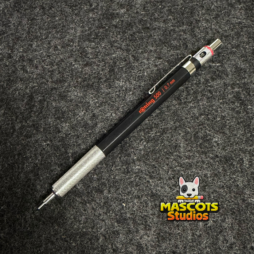 [310I] ดินสอกดวินเทจ rOtring 500 ขนาด 0.7mm สีดำ [รุ่นเก่า-มีเข็มแยงไส้] ของแท้ (NOS)