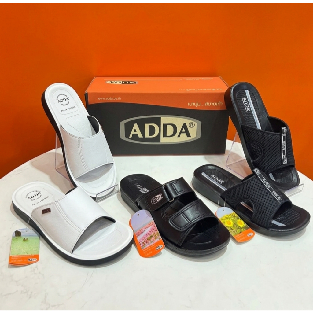 ส่งด่วน!!! รองเท้าแตะ ADDA พื้น PU ดีไซส์เรียบ เท่ มีกล่องให้อย่างดี