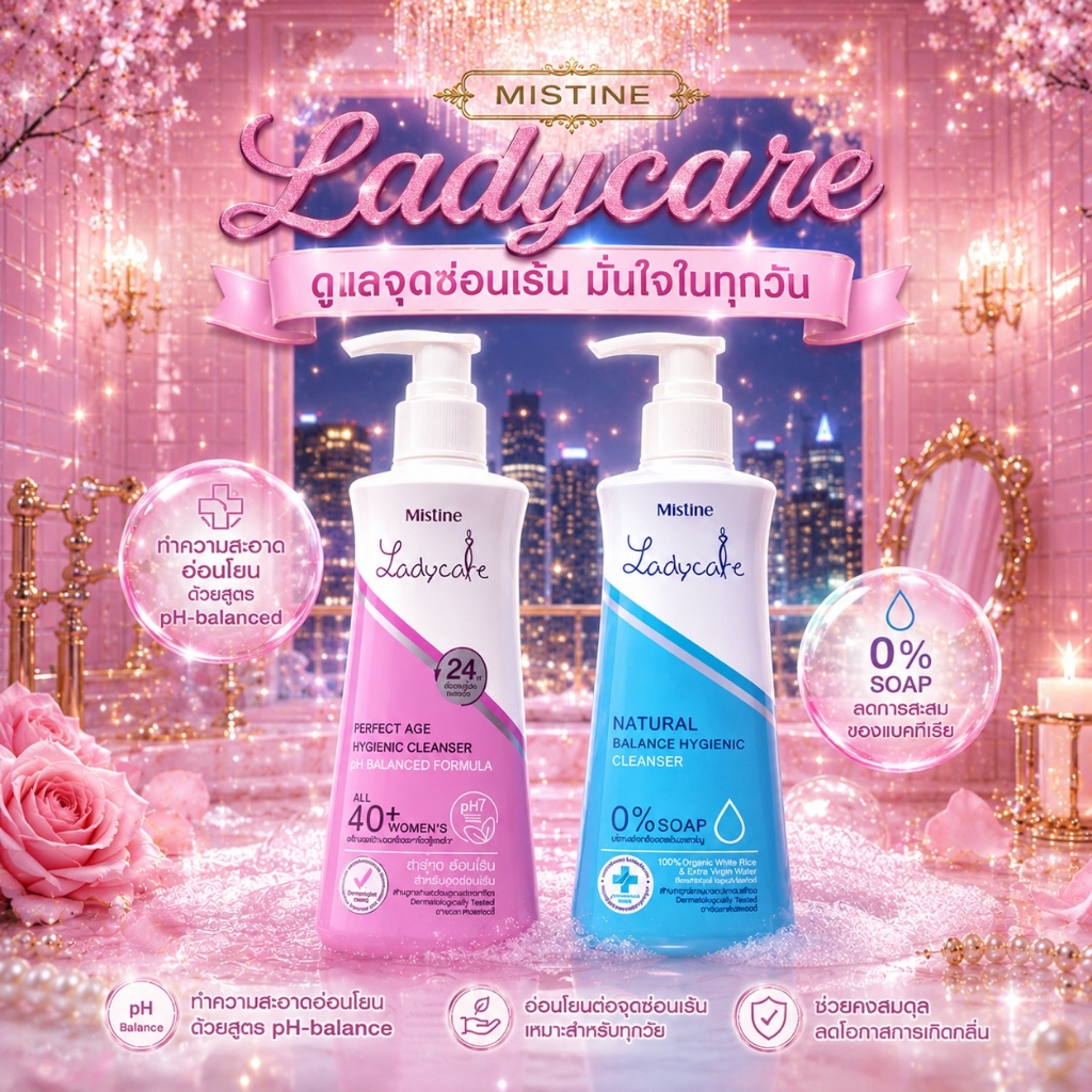 พิเศษ 1แถม1 น้ำยาอนามัย มิสทิน เลดี้แคร์ คลีนเซอร์ 200+50ml. มี 3 สูตรให้เลือก ชมพู,ฟ้า,มิสทินสบู่เหลวอนามัย