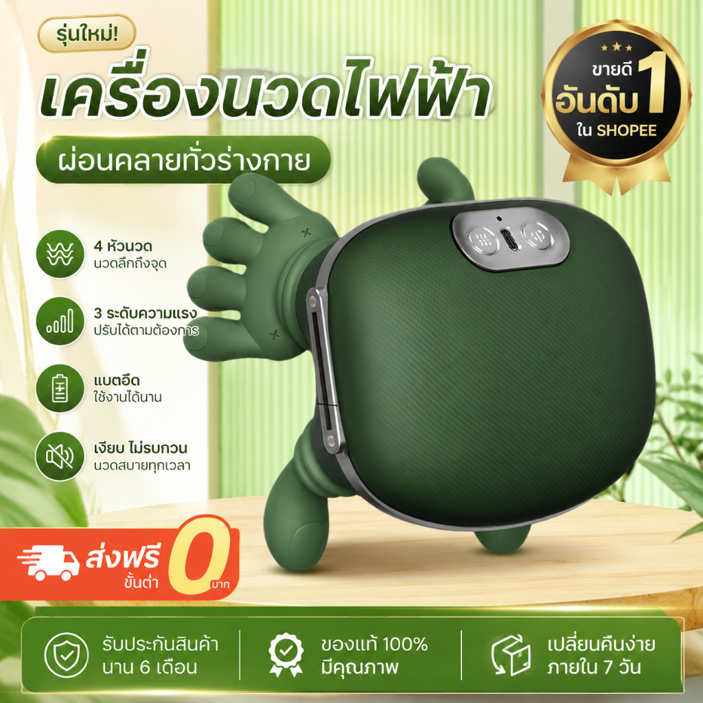 เครื่องนวดคอและไหล่ไฟฟ้า นวดชิอัตสึกดจุดด้วยนิ้ว นวดลึกเพื่อคลายกล้ามเนื้อ บรรเทาอาการปวดหลังและไหล่