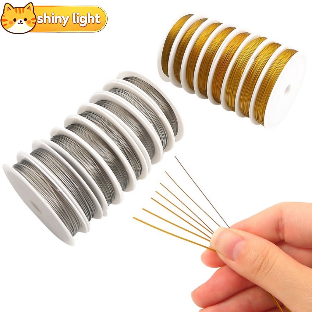 ลวดสแตนเลสแข็งแรงทนทาน 0.3-1 มม. 1 ม้วน อุปกรณ์ DIY ทำเครื่องประดับ สร้อยคอ สร้อยข้อมือ