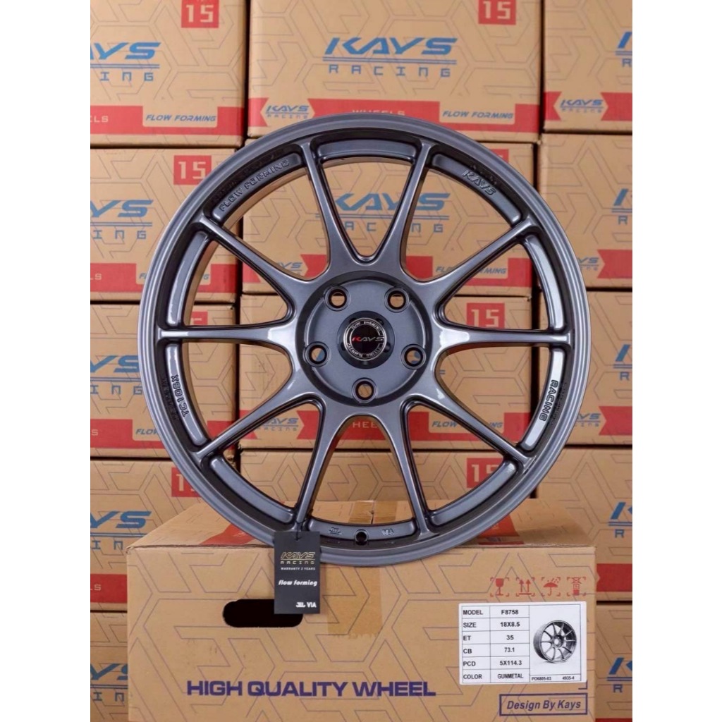 ล้อ TC105X งาน KAYS ขอบ 18 กว้าง 8.5 ออฟ+35 5รู114.3 มี 4 สี แถมฟรีจุ๊บเหล็ก ราคาต่อวง