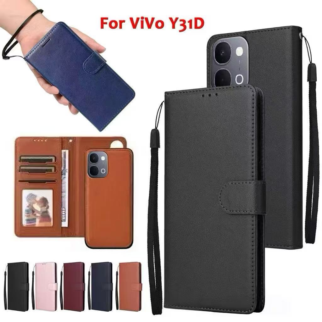 เคส กระเป๋า ฝาพับ กระดุม สำหรับ Vivo Y11D Y05 Y31D เคสกระเป๋าเปิดปิดแบบแม่เหล็ก พร้อมช่องใส่บัตร