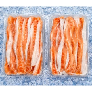 ท้องปลาแซลมอน ท้องแซลมอน พุงปลาแซลมอน ราวท้องแซลมอน Salmon Bellyแช่แข็ง เกรดร้านอาหาร (นน.400-500ก.)