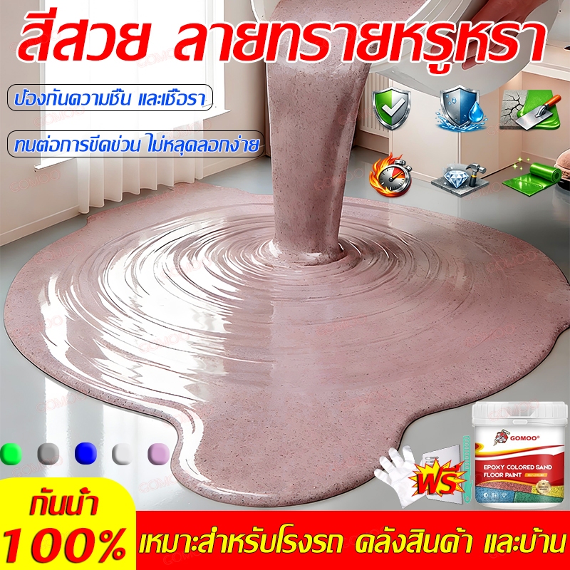 🔥สูตรใหม่ 20in1🔥สีทาพื้นอีพ็อกซี่ลายหินอ่อน สีทาพื้นปรับระดับได้เอง มันวาวสูง ความแข็งสูง กันน้ำไม่ลื่น
