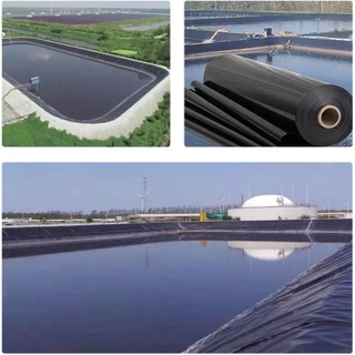 COD ผ้ายางปูบ่อปลา 500ไมครอน 4x4 4x5 0.5MM หนา พลาสติกปูบ่อ 4x20M ผ้ายางดำปูบ่อ HDPE ผ้ายางดำปูบ่อ ผ้าใบรองบ่อปลา สระน้ำ