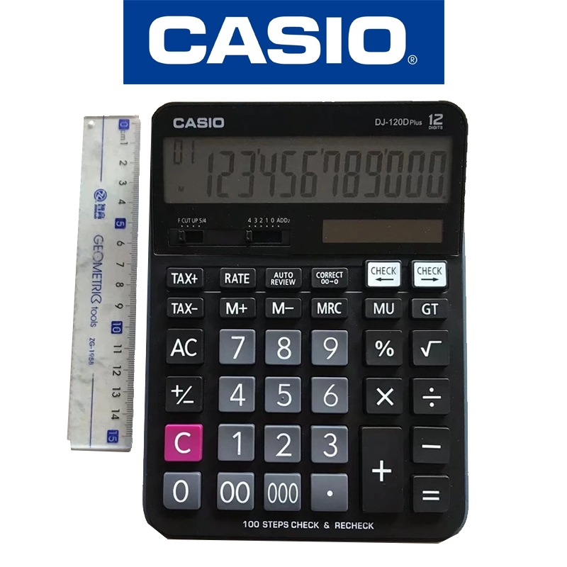 【COD】 เครื่องคิดเลข เครื่องคิดเลขCASIO DJ-120DPULS/ DM-1200V หน้าจอ 12หลัก จอใหญ่ ใช้งานง่าย เครื่องคิดเลขขนา
