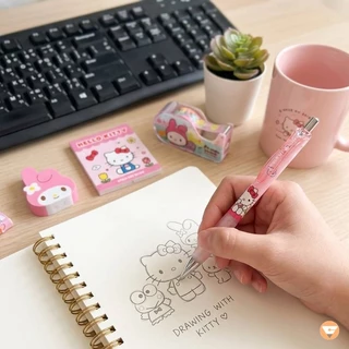 ดินสอกด 0.5 มม.ลาย Kitty คิตตี้ ลิขสิทธิ์แท้ Sanrio รุ่น KT-02960 02160 และ LT886 ไส้ดินสอ โน๊ตกาว