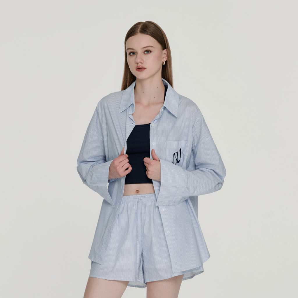 Withit stripe shorts drawstring กางเกงขาสั้นลายทาง - BTW35633