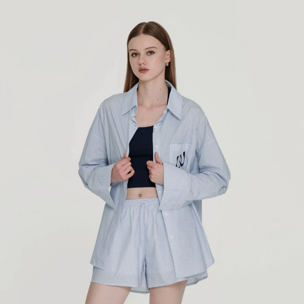 Withit stripe shorts drawstring กางเกงขาสั้นลายทาง - BTW35633