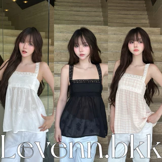 Levenn.bkk • Vanilla Top เสื้อสายเดี่ยว แต่งลูกไม้ตัดอก สวย น่ารัก แมทง่าย ผู้หญิง