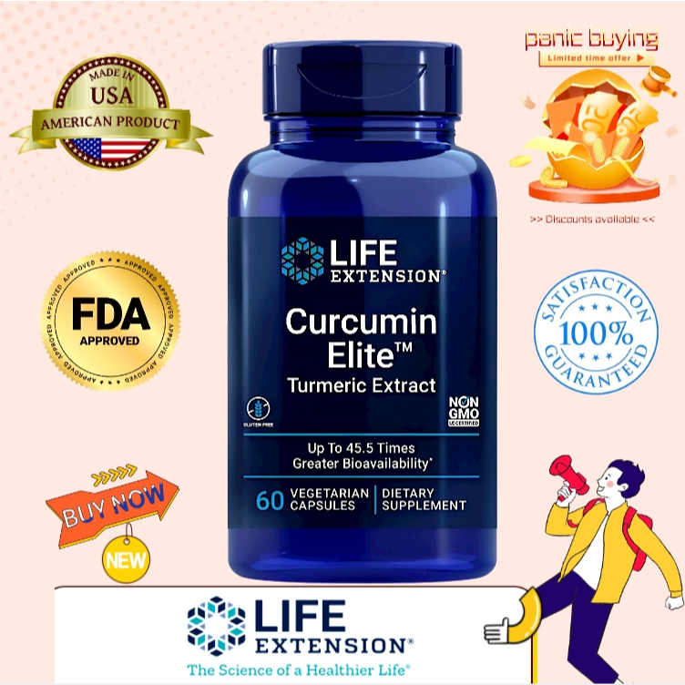 60 Vegetarian Capsules Life Extension Curcumin Elite" Turmeric Extract Daily Health Aid