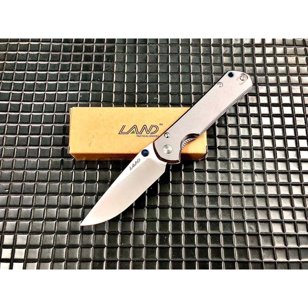 มีดแลนด์ Land® 912 ของแท้  มีดพับแลนด์ วัสดุ 12C27  หมุดเปิดสีน้ำเงิน   New Land Folding Knives®