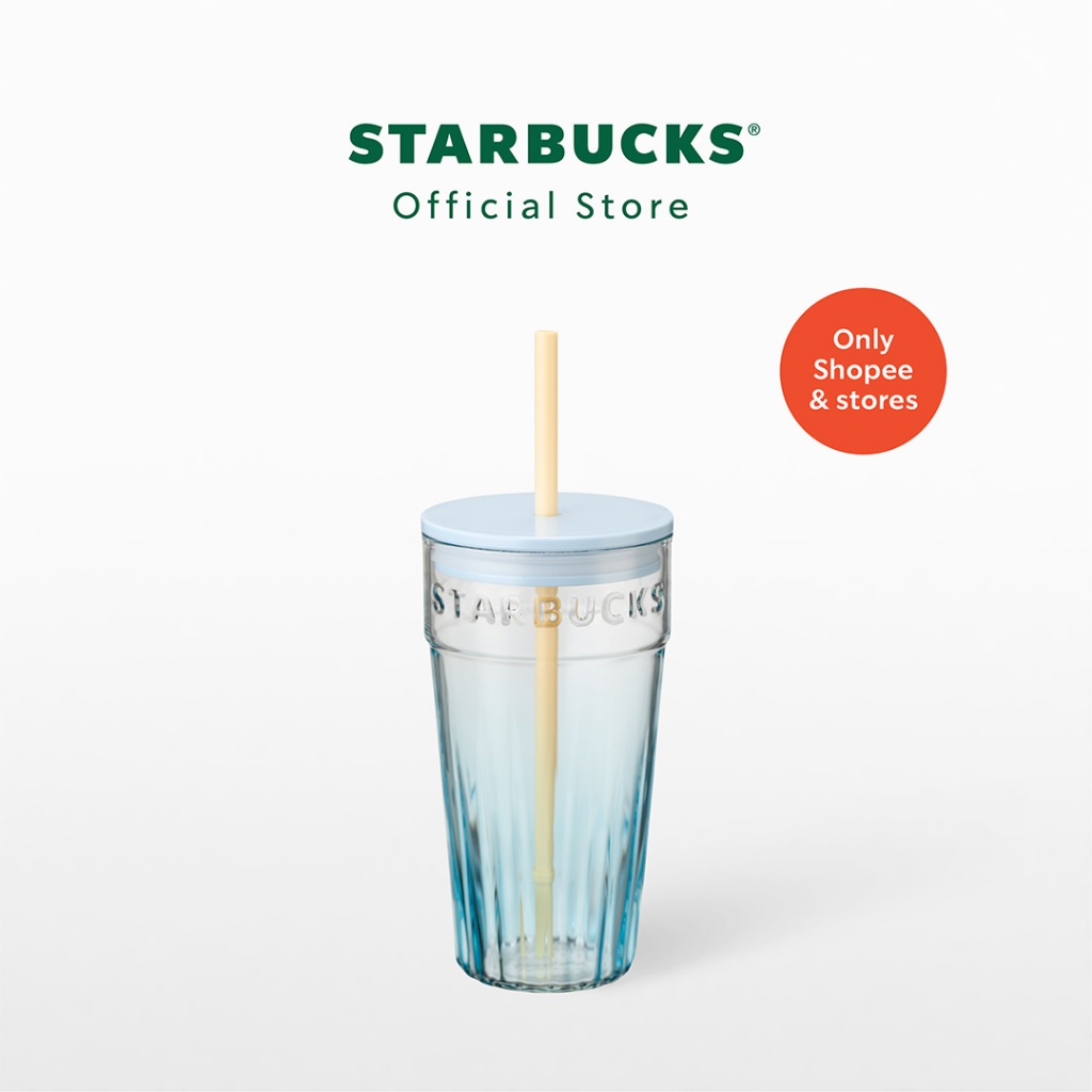 Starbucks Coastal Tides Glass Cold Cup 16oz. ทัมเบลอร์แก้วสตาร์บัคส์ ขนาด 16ออนซ์ A11181654