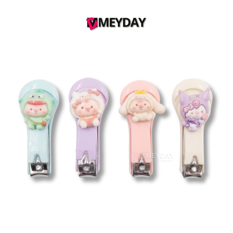 (คละสี/คละแบบ) กรรไกรตัดเล็บพกพา ลายการ์ตูนสีพาสเทล