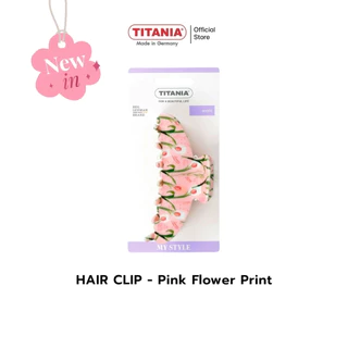 TITANIA Hair Clip กิ๊บหนีบผมอะคริลิค Pink Flower Print ลายดอกทิวลิปหวานละมุน นำเข้าจากเยอรมัน (1 กล่องบรรจุ 1 ชิ้น)
