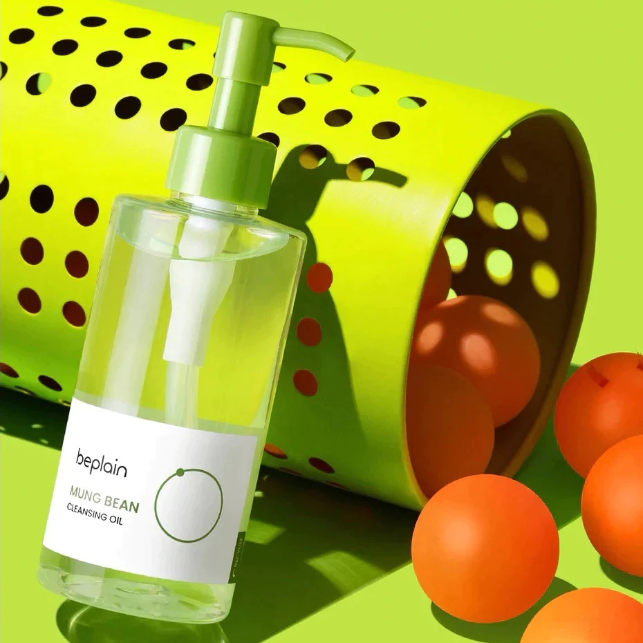 Beplain mung bean Cleansing Oil 200ml. ไข้ เนื้อละลาย แต่งหน้า การดูแล สูตรผิวอ่อนโยน