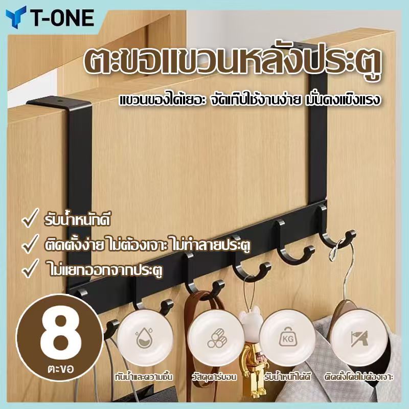 ที่แขวนประตู ที่แขวนของเกี่ยวบานประตูตู้ ตะขอแขวนเสื้อ ที่ติดผนังกันน้ำ ไม่ต้องเจาะรู ตะขอหลังประตูห้องน้ำ ที่เเขวนผ้า