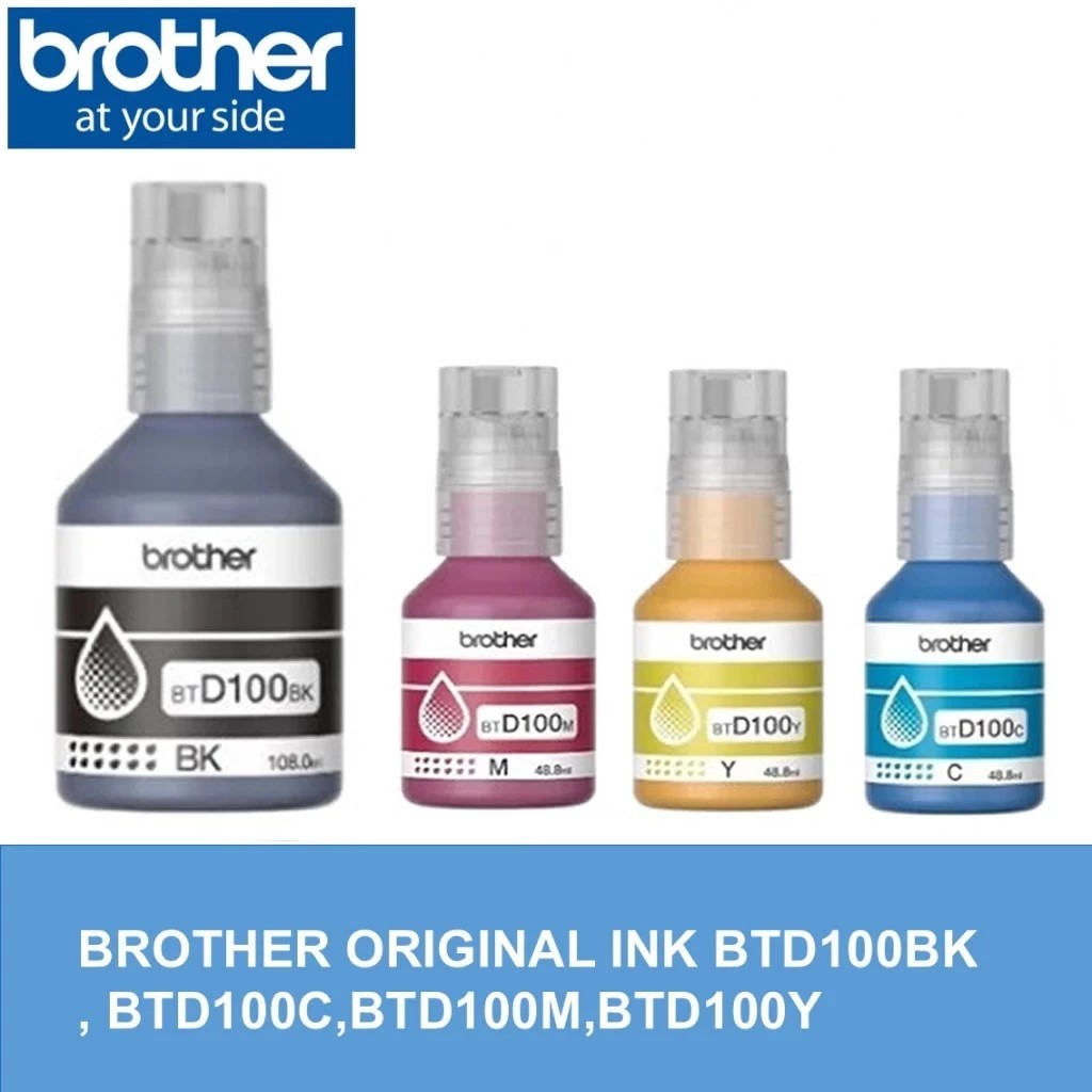 หมึกเติม BTD100 หมึกพิมพ์สำหรับปริ้นเตอร์รุ่น DCP-T230,DCP-T430W,DCP-T700W,DCP-T830DW สินค้าแท้ 100%