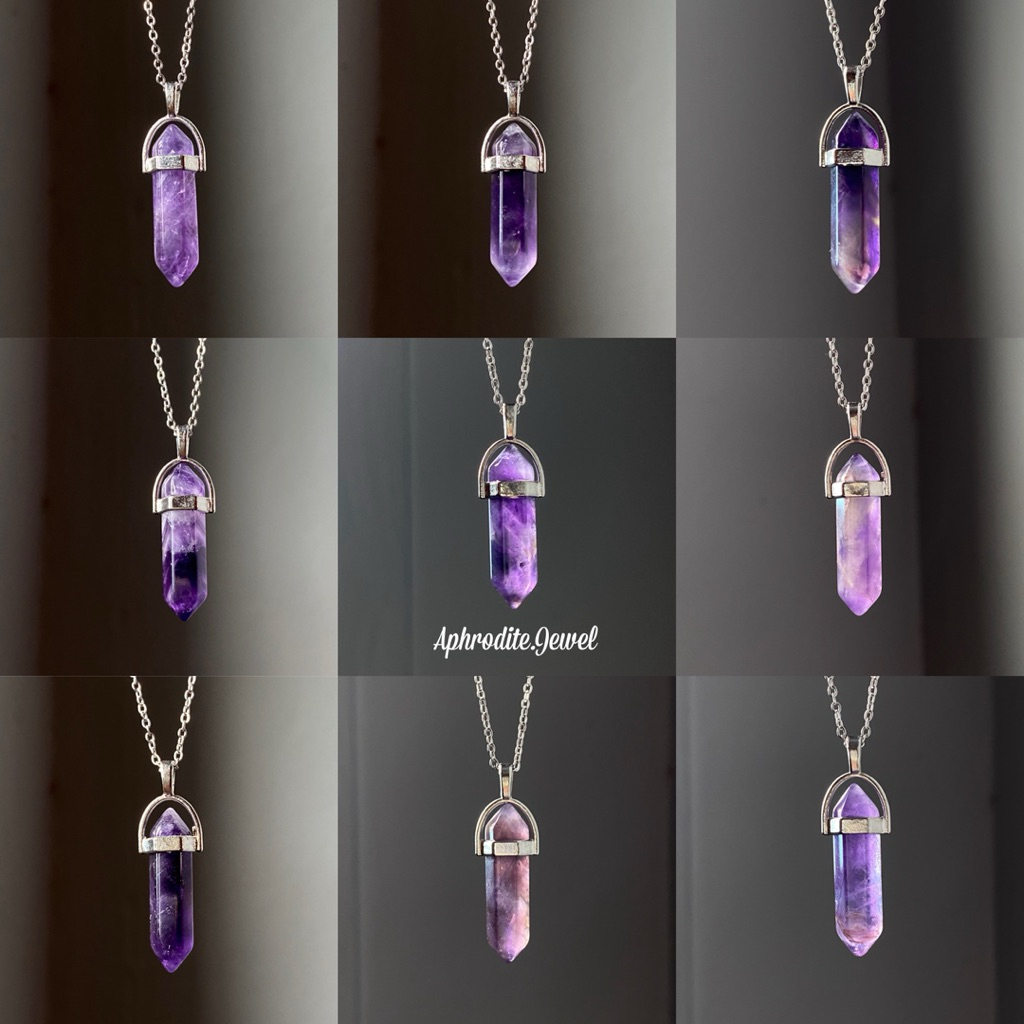 สร้อยอเมทิสต์ 🔮 หินแท้ Amethyst จี้หิน ล็อตใหม่