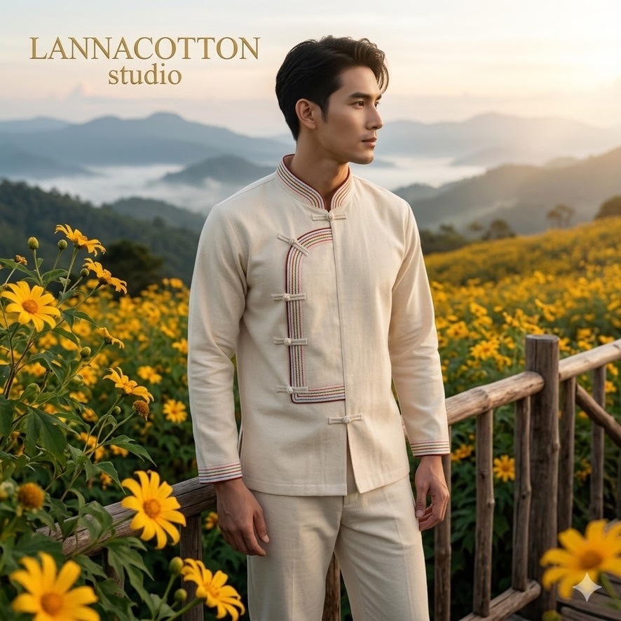 เสื้อชาวเขาชาย ผ้าฝ้ายลายเยื่อไผ่🇹🇭เนื้อนุ่มใส่สบาย อัดผ้ากาว