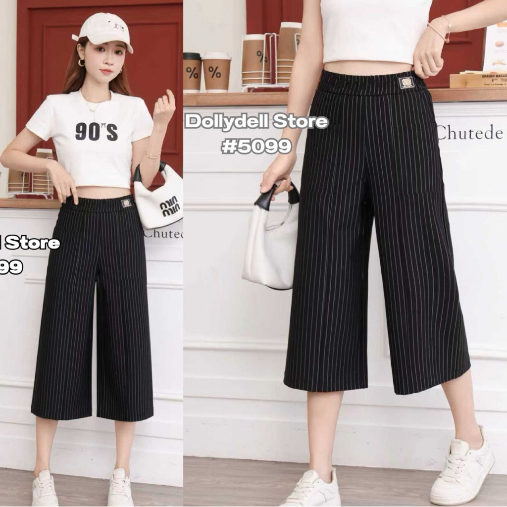 5099  กางเกง Dolly Dell ทรงตรง ลายทาง