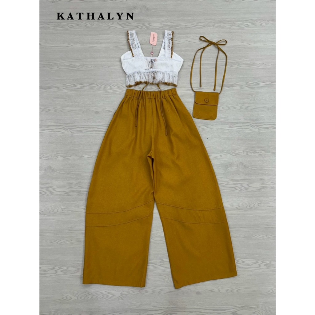 KATHALYN Setเสื้อครอปสั้น+กางเกงขายาว รูปที่ 5