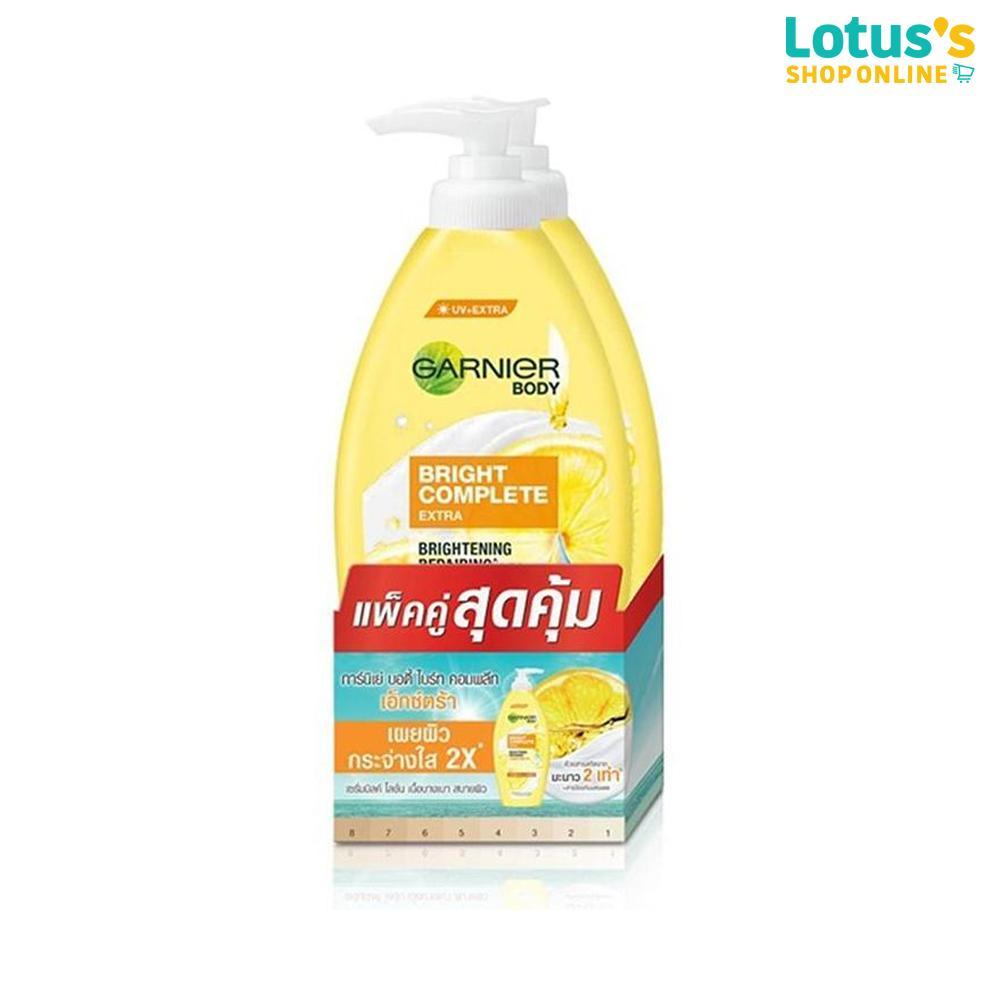 การ์นิเย่ บอดี้ ไบร์ท คอมพลีท เอ็กซ์ตร้า ยูวี โลชั่น 400 มล. X2 GARNIER BODY LIGHT EXTRA 400 ML X2