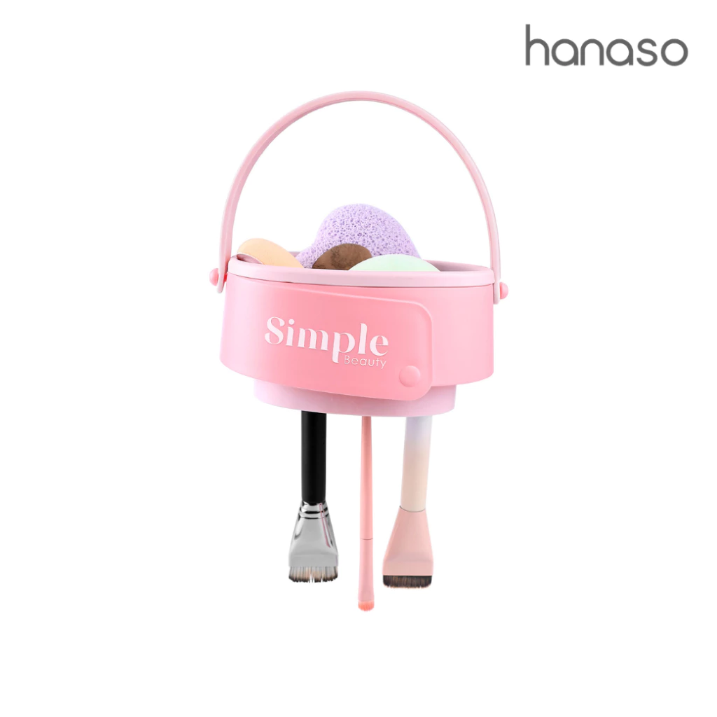 Hanaso อุปกรณ์ล้างแปรงแต่งหน้า 3 in 1 ถ้วยซิลิโคนพับได้ สำหรับล้างแปรง แช่แปรง ตากแปรง Makeup Brush Cleaner