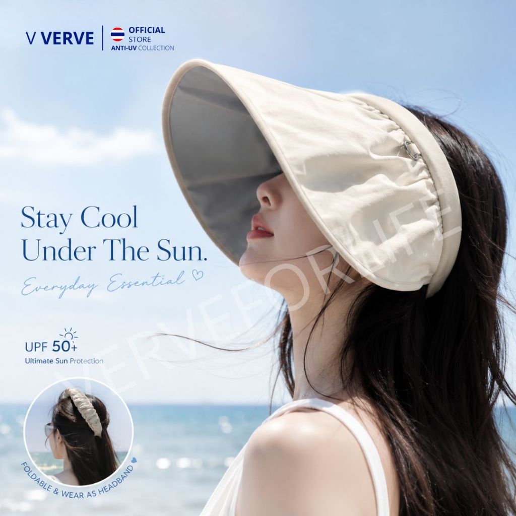 หมวกกันแดด กัน UV - Anti UV Society พับได้ ULTRA LIGHT TECH UPF50+
