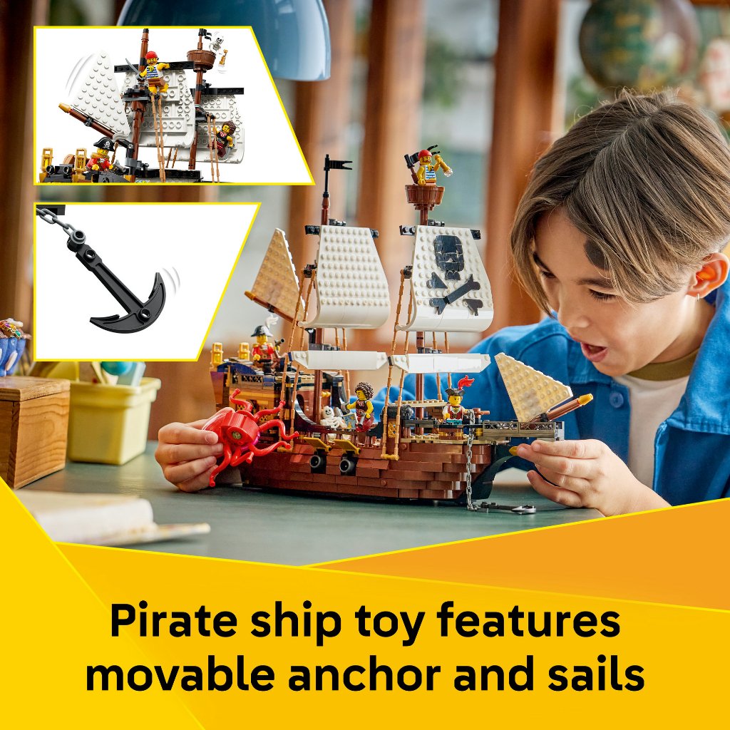 LEGO Creator 3in1 ‏31387 سفينة القراصنة الأيقونية (1074 قطعة) — صورة 7