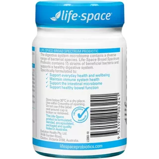 Life Space Broad Spectrum Probiotic 60 Capsules โปรไบโอติก 15 สายพันธุ์ 32 พันล้านตัว