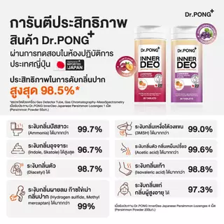 [ช้อปครบ รับฟรี!] Dr.PONG InnerDeo Japanese Persimmon Lozenge เม็ดอมดับกลิ่นตัว กลิ่นแก่ กลิ่นปากหอมทันที น้ำตาล 0%