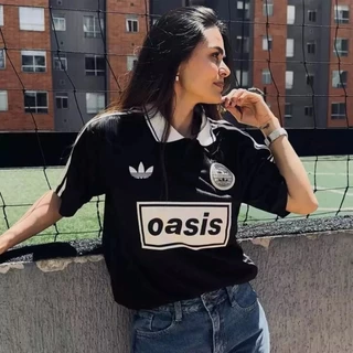 🎊 จัดส่งทันที! 💘 Adidas x Oasis เสื้อฟุตบอลแขนสั้น Touring Jacquard Jersey