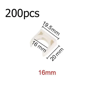 (พร้อมส่ง) 200 ชิ้น คลิปจับท่อ คลิปก้ามปู สีขาว คลิปจับท่อ คลิปก้ามปู ก้ามปู สามารถใช้ยึดติดได้กับ 16มม. 20มม