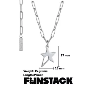 FUNSTACK สร้อยคอ All Day Stack Supernova North Star Silver Stainless Steel