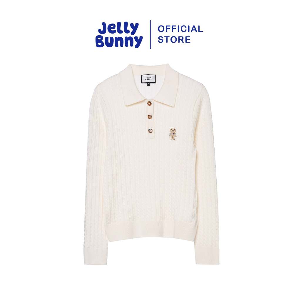 JELLY BUNNY เสื้อแขนยาวถักเคเบิ้ล รุ่น B26SGWA043 CREAM