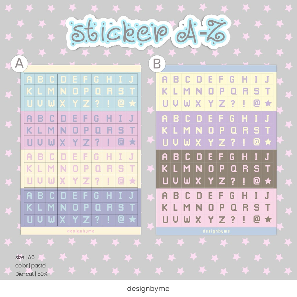 💖💓New!! Sticker A-Z cutie pastel🎀💗