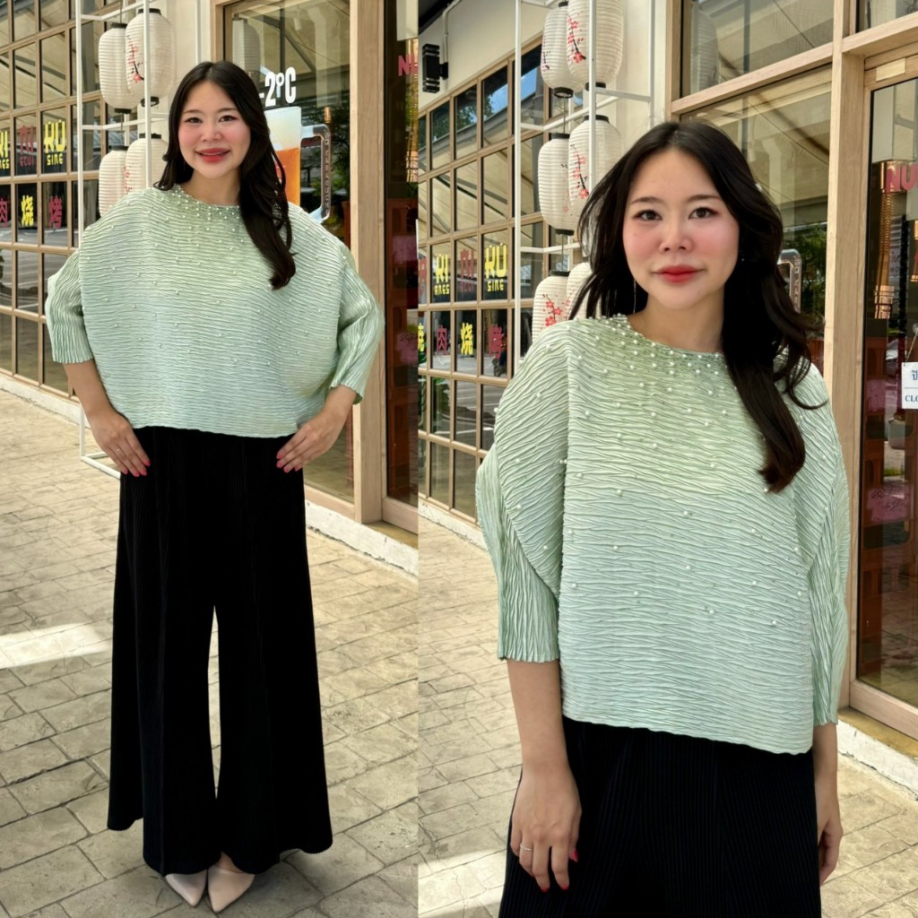 PleatByNisa B67 เสื้ออัดพลีทผ้าพรีเมียม เนื้อผ้าคุณภาพ Polyester100%