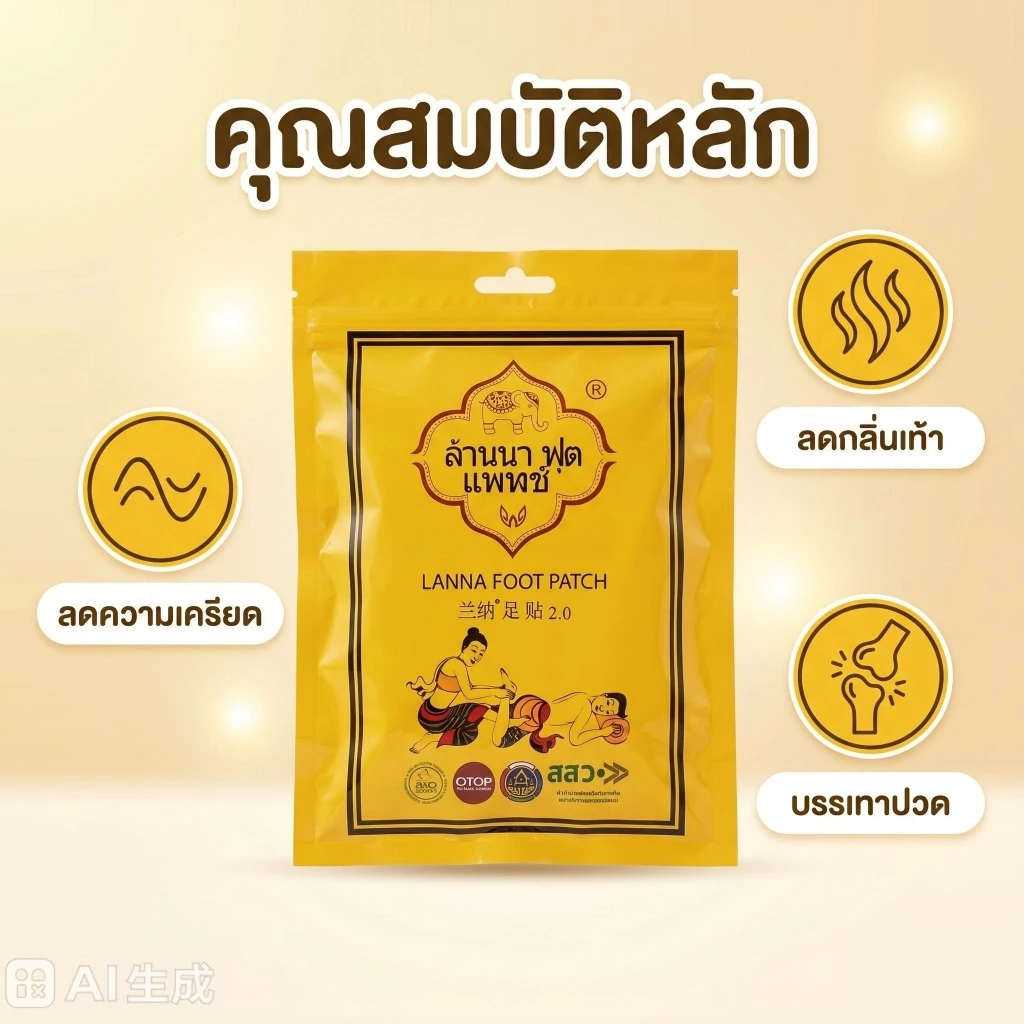Lanna foot patchแผ่นแปะเท้า ล้านนา ฟุตแพตต์