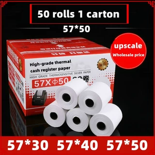 กระดาษใบเสร็จความร้อน 57x30mm 100 ม้วน/ลัง กระดาษ POS พิมพ์ชัด สำหรับเครื่องคิดเงิน
