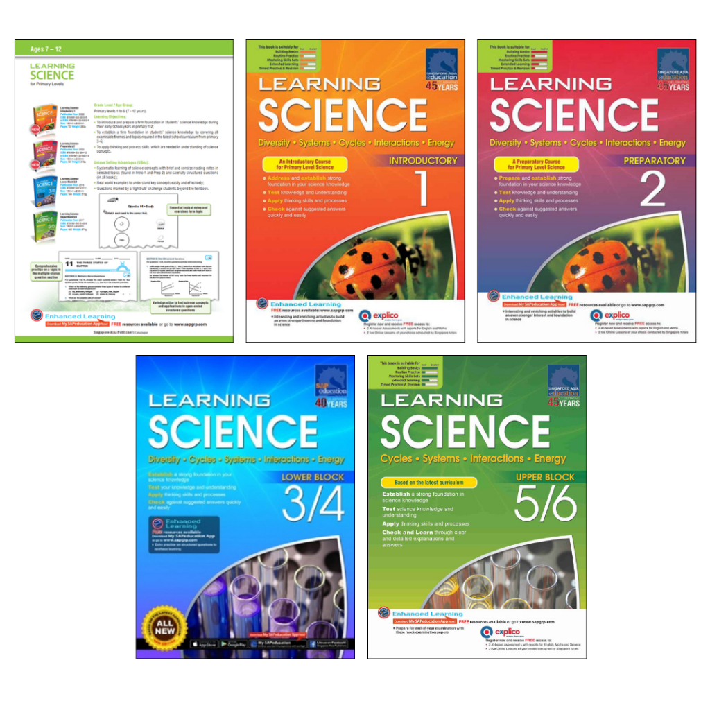 SAP_Learning Science Primary 1-6 | แบบฝึกหัดวิทยาศาสตร์สิงคโปร์ ป.1-ป.6 | เตรียมสอบ Primary Science