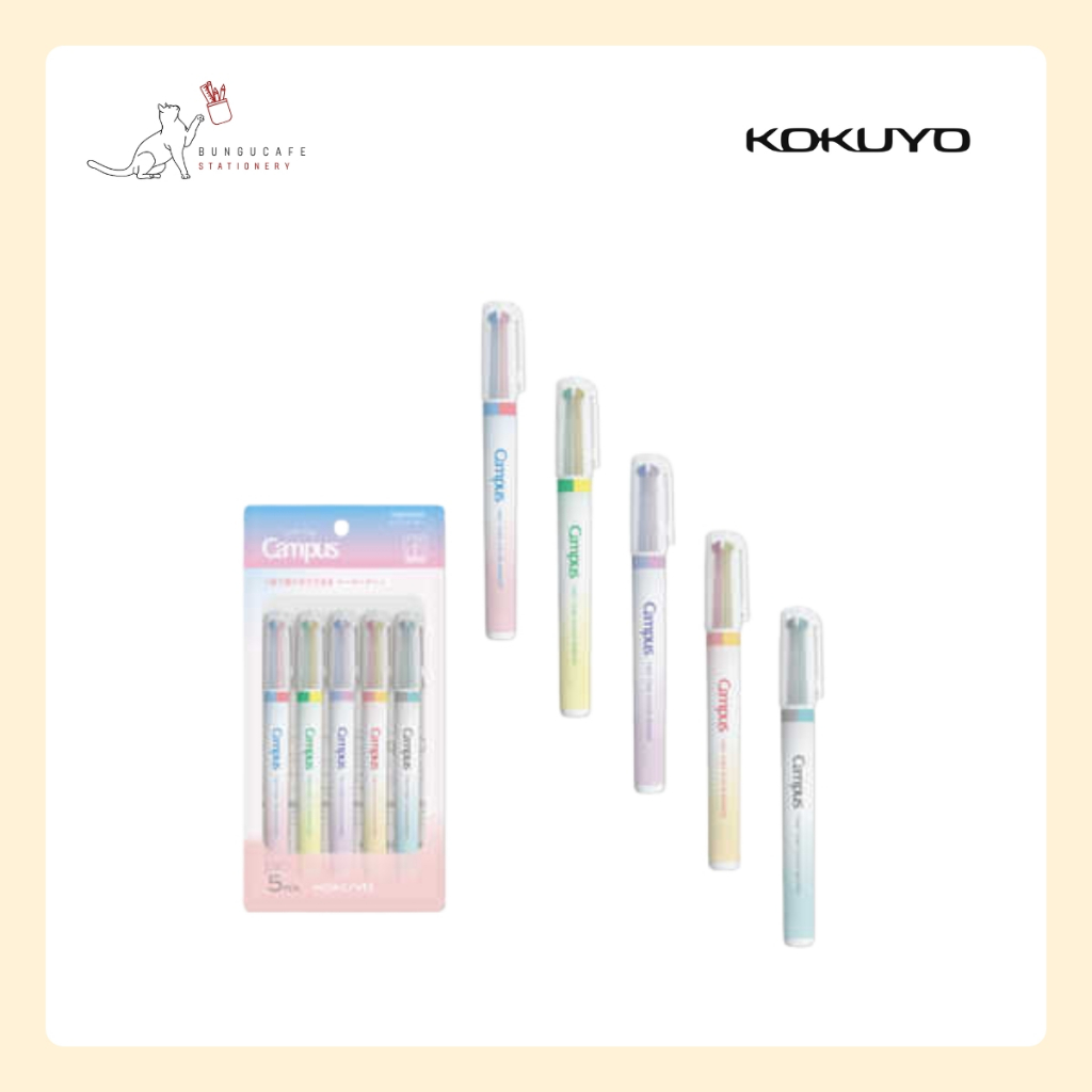 KOKUYO CAMPUS LIMITED 2 TONE MARKER PEN POSITIVE & RELAXING