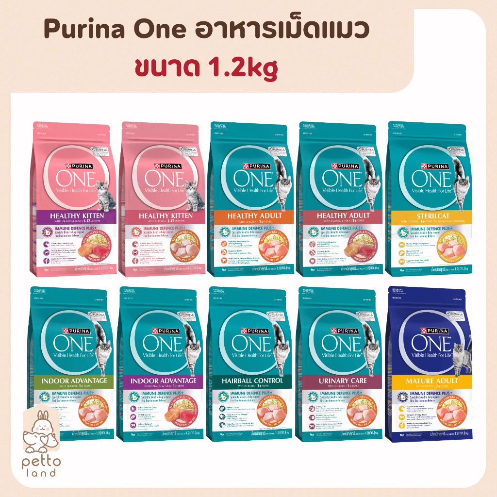 Purina One เพียวริน่าวัน อาหารแมวทุกสูตร ขนาด 1.2kg