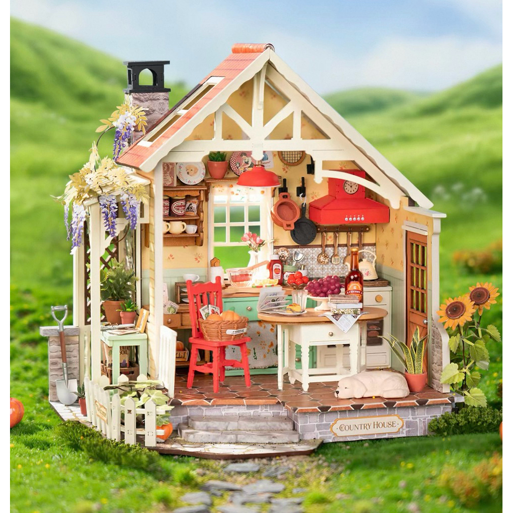 Rolife ของเล่น DIY MINIATURE HOUSE โมเดลประกอบเอง Sunlit Farmhouse Kitchen DH101 English Version [พร้อมส่ง]