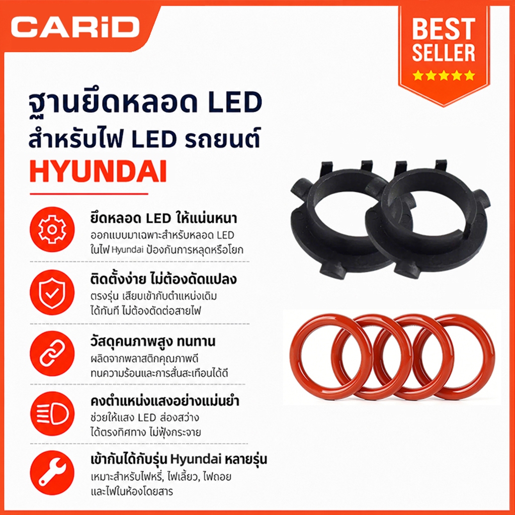 CARiD 2 ชิ้น H7 อะแดปเตอร์ LED ฐานไฟหน้า Fit สําหรับ Hyundai Sonata New/Tucson/Qashqai/Kia K3 K4 K5/
