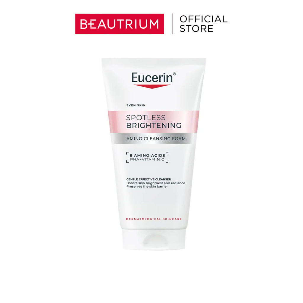 Eucerin Spotless Brightening Amino Cleansing Foam 150g โฟมล้างหน้าสูตรอ่อนโยน ยูเซอริน ทำความสะอาดผิวล้ำลึก ไม่แห้งต...